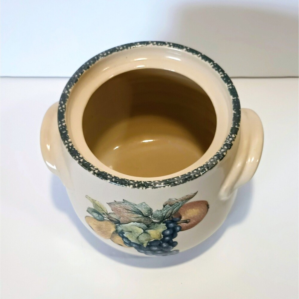 Home & Garden Party Lg. Bean Pot Cookie Jar w/Lid 2002 Vintage Stoneware - Picture 4 of 7